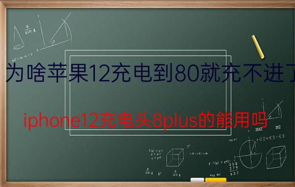 为啥苹果12充电到80就充不进了 iphone12充电头8plus的能用吗？